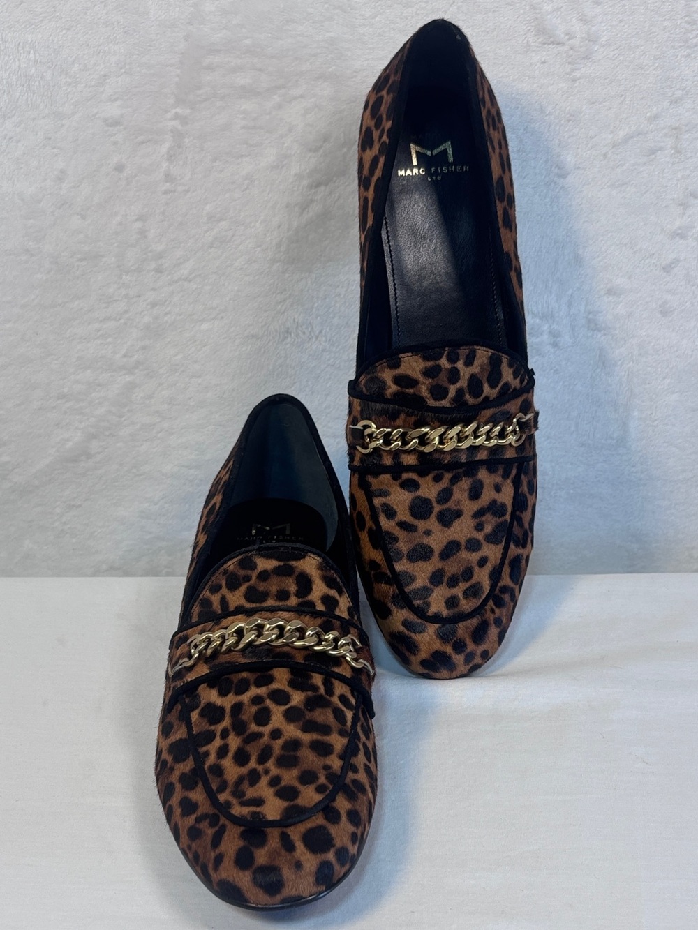 Marc Fisher LTD $180 Nickie Genuine Calf Hair Leopard Loafer Size 11